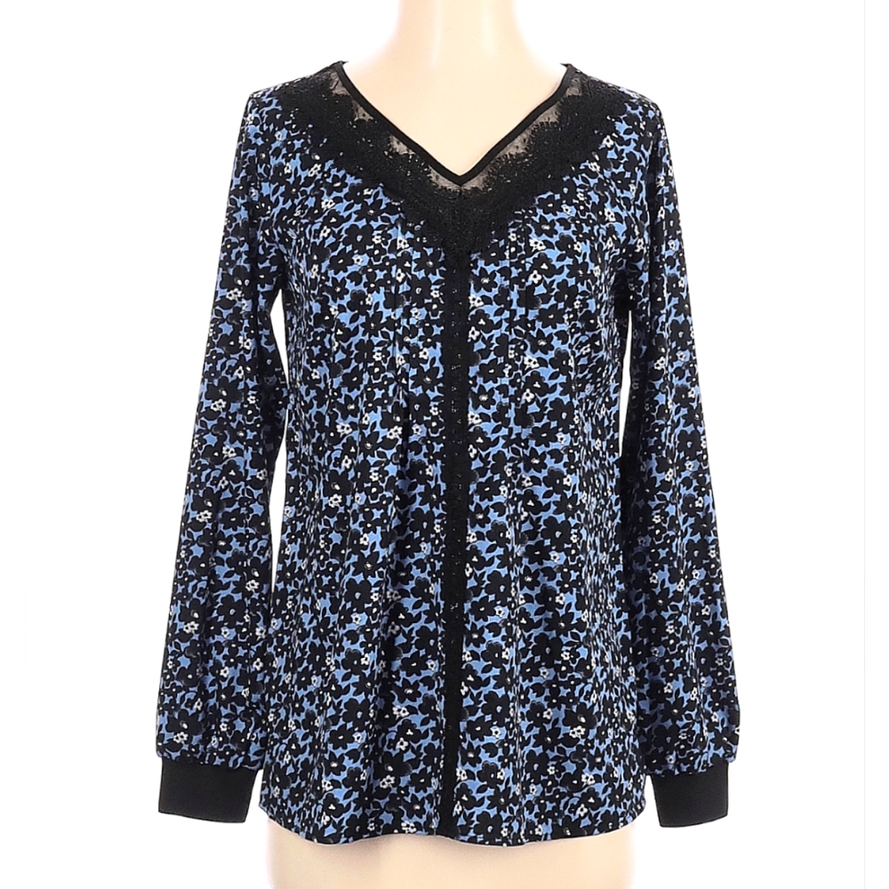 Belle by Kim Gravel lace trimmed blouse